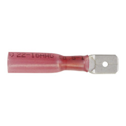 HEAT-SHRINKABLE MALE PRE-INSULATED FLAT TERMINAL 6,35 x 0,8 mm (0,3 → 1,5 mm²)