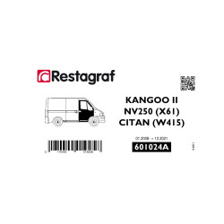 Kit de Fixations pour portes AV KANGOO II 01.2008 → 03.2022 / NV250 12.2019→ 12.2021 / CITAN W415 02.2013 → 12.2021