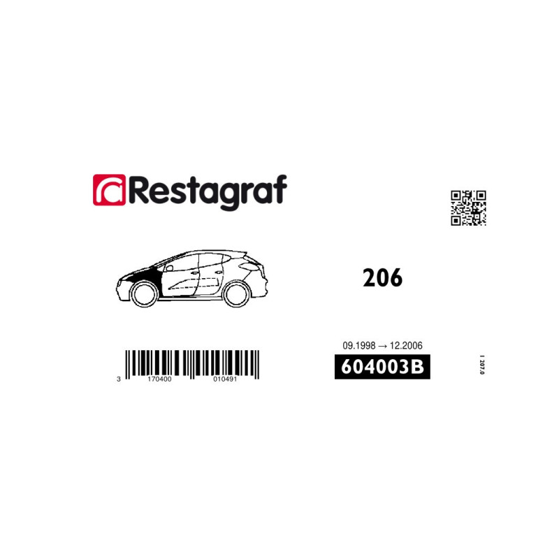 Kit de Fixations pour aile AV 206 Toutes versions 09.1998 → 01.2009