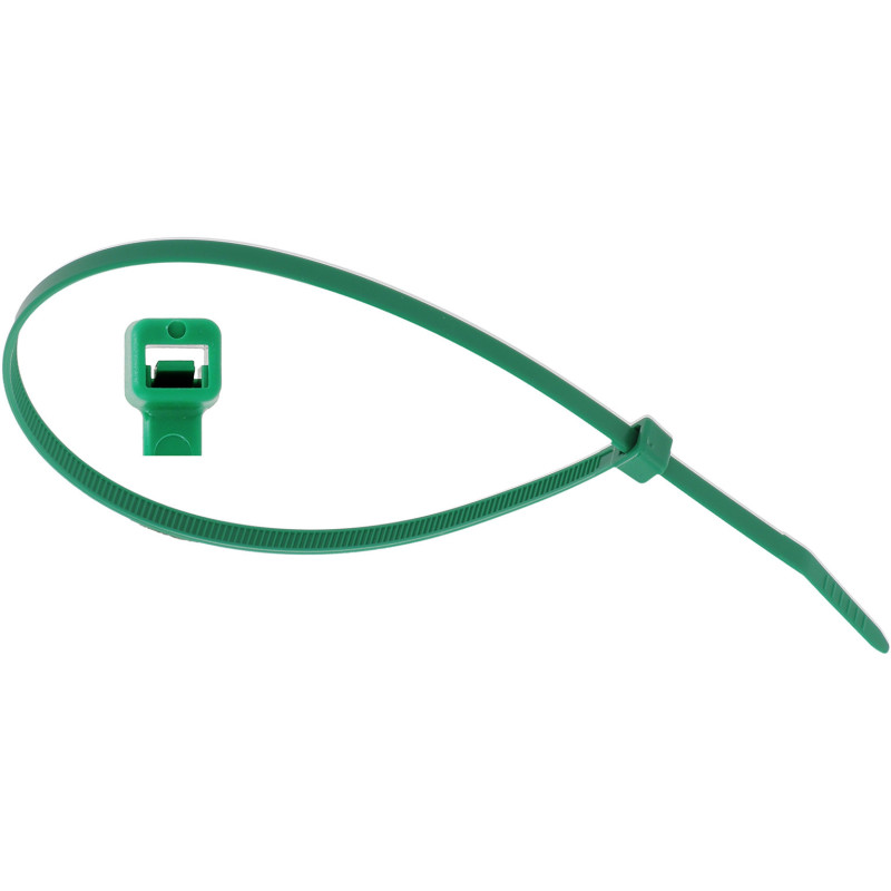 GREEN PLASTIC CABLE TIE 300 X 4,8 mm