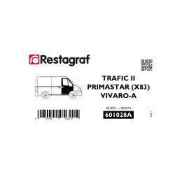 Kit de Fixations pour portes AV TRAFIC II / VIVARO-A / PRIMASTAR (X83) 05.2001 → 09.2014