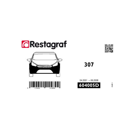 Fasteners kit for front bumper 307 All versions 04.2001 → 06.2008