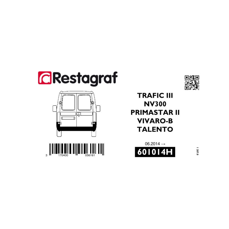 Kit de Fixations pour bouclier AR TRAFIC III 06.2014 → / NV 300 09.2016 → / VIVARO B 09.2014 → / TALENTO  06.2016 → 02.2022