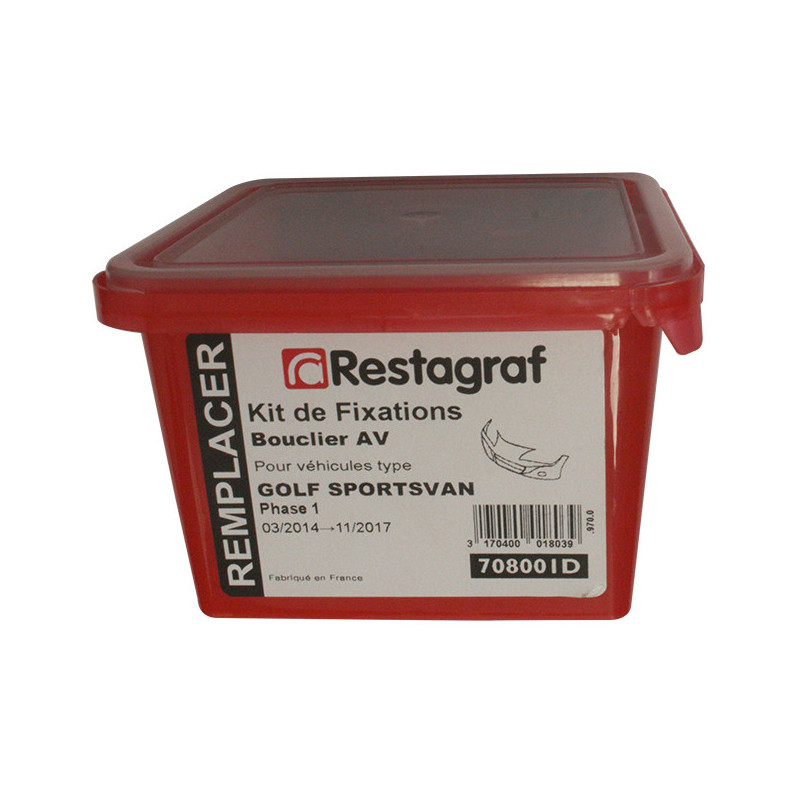 Kit de Fixations pour Bouclier AV GOLF SPORTSVAN Phase 1 03.2014 → 11.2017