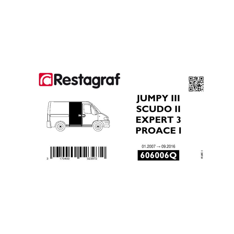 Fasteners kit for sliding side doors EXPERT 3 / JUMPY III / SCUDO II / PROACE I 01.2007 → 09.2016