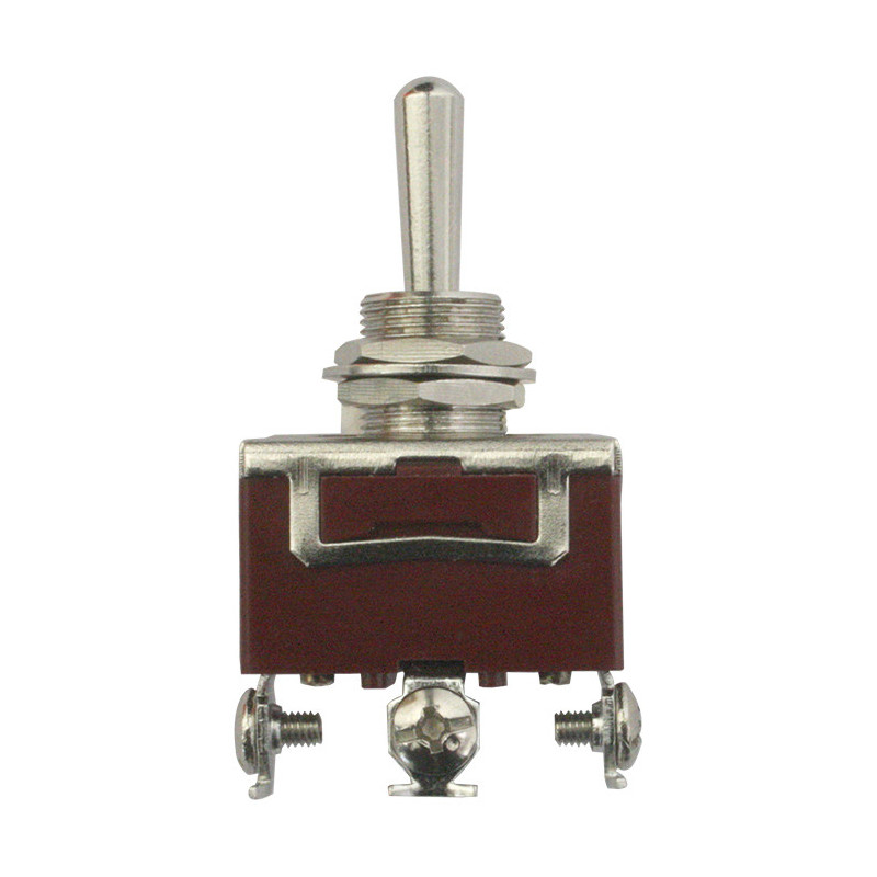 INTERRUPTEUR À LEVIER À IMPULSION Ø 12 mm 12V - 15A / 3 BORNES À VIS