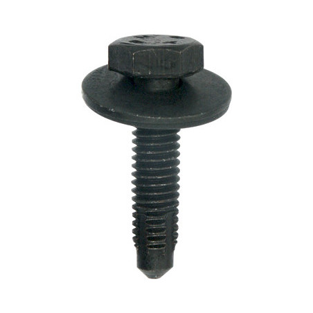 BLACK ZINC PLATED HEXAGON BOLT WITH WASHER M6-1.00 X 25 mm BODYWORK