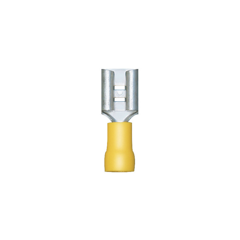 VERSTEVIGDE, VOORGEÏSOLEERDE, VROUWELIJKE, PLATTE KABELSCHOEN  9,4 X 1,2 mm (2,6 → 6 mm²)