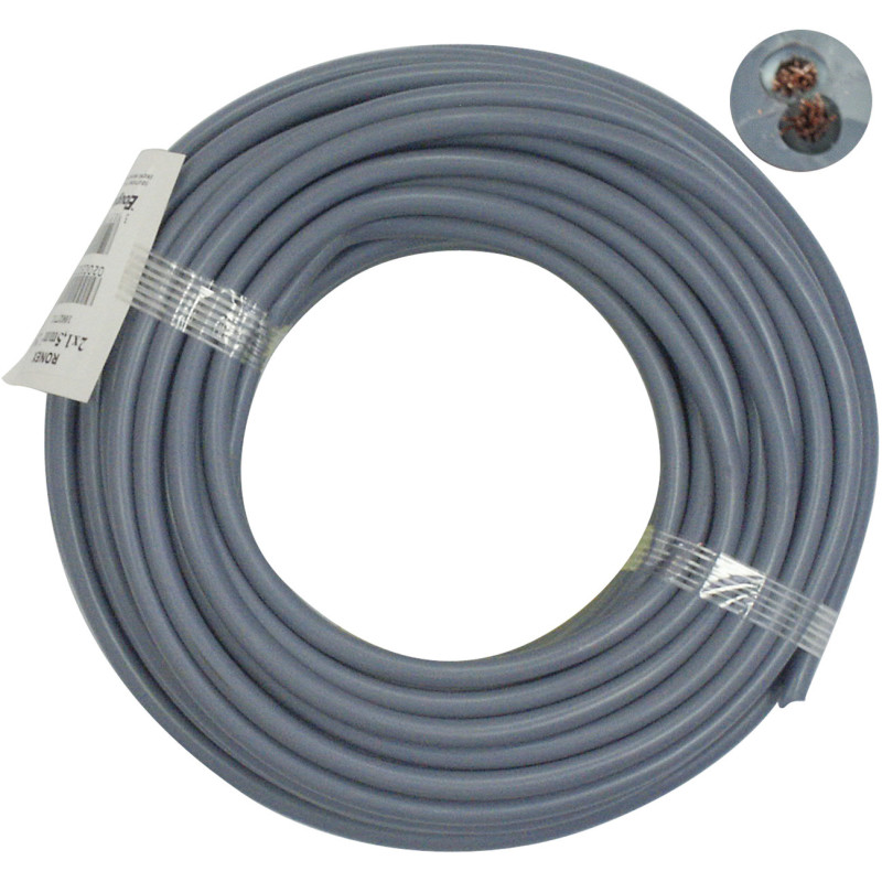 ELEKTROKABEL EINADRIG 25 M GEROLLT 2 X 1,5 mm² MEHRADRIG