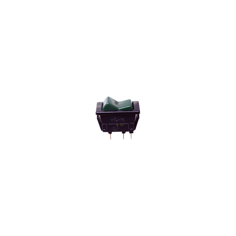 WIPSCHAKELAAR 18,3 X 36,3 mm 24 V - 12 A 3 PENNEN MET GROENE DIODE