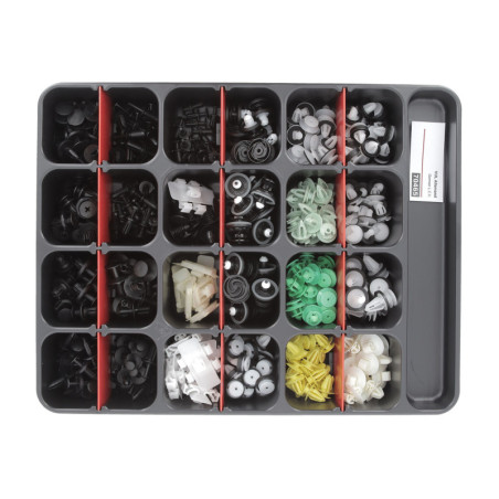ASSORTMENT TRAY OF CLIPS FOR COMMERCIAL VEHICLES OF GERMAN OEM