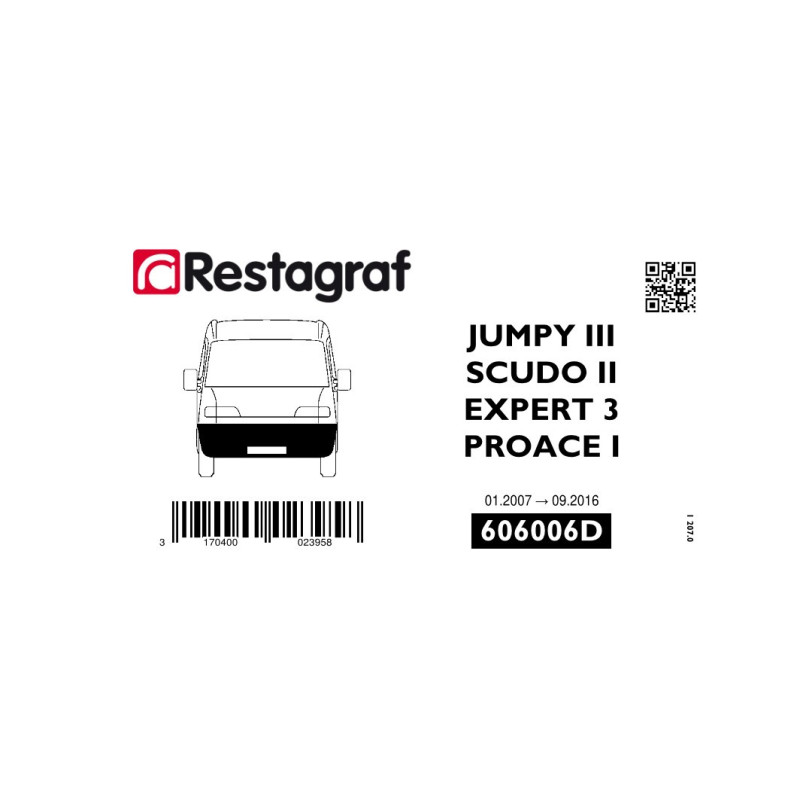 Fasteners kit for front bumper EXPERT 3 / JUMPY III / SCUDO II / PROACE I 01.2007 → 09.2016