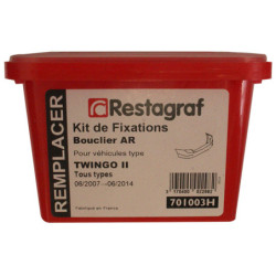 Fasteners Kit for Rear bumper TWINGO II All models 06.2007 → 06.2014