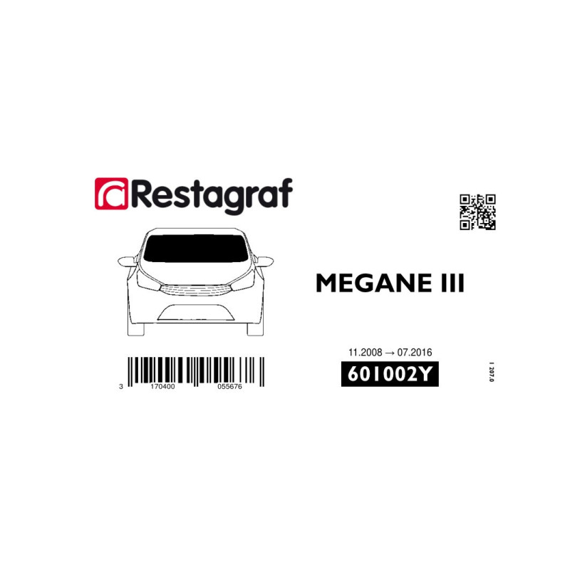 Fasteners kit for windscreen MEGANE III  11.2008 → 05.2016