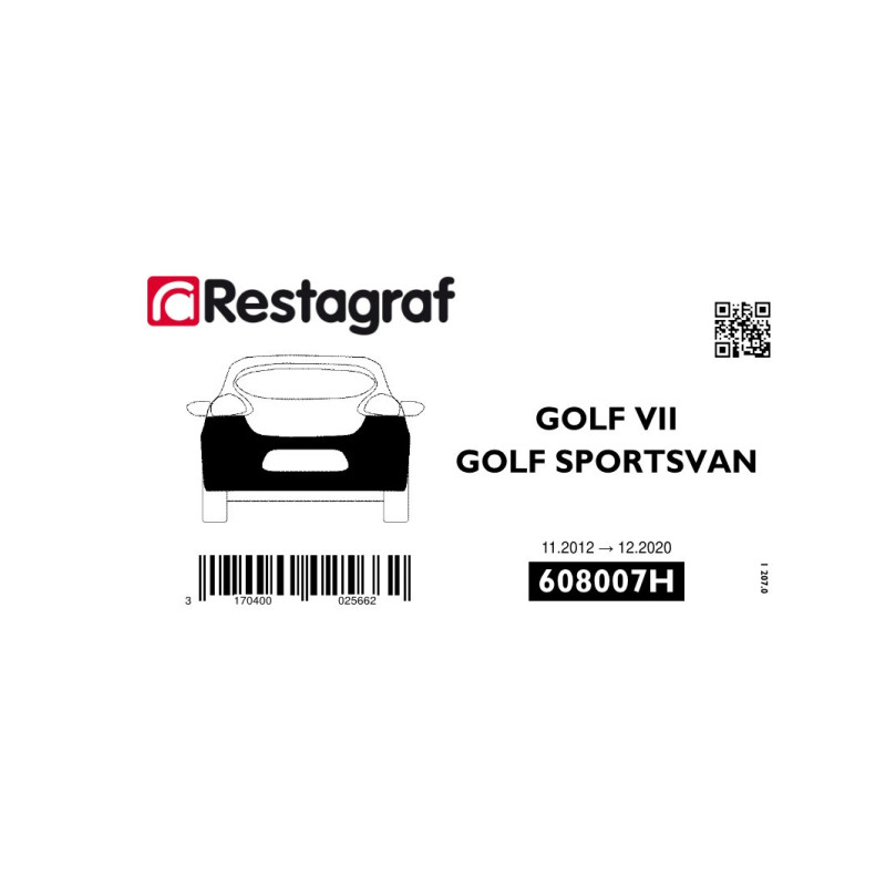 Fasteners kit for rear bumper GOLF VII 11.2012 → 06.2020 / SPORTSVAN 03.2014 → 12.2020