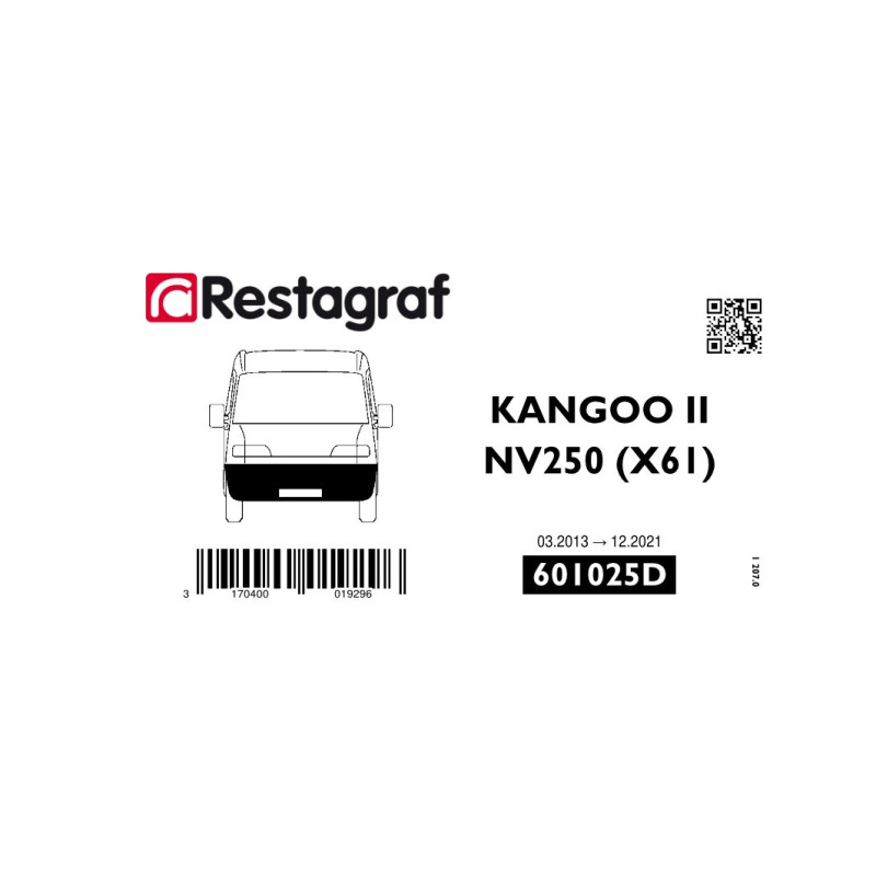 Kit de Fixations pour bouclier AV KANGOO II (Phase 2) 03.2013 → 03.2022 / NV250 12.2019→ 12.2021