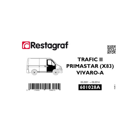 Kit de Fixations pour portes AV TRAFIC II / VIVARO-A / PRIMASTAR (X83) 05.2001 → 09.2014