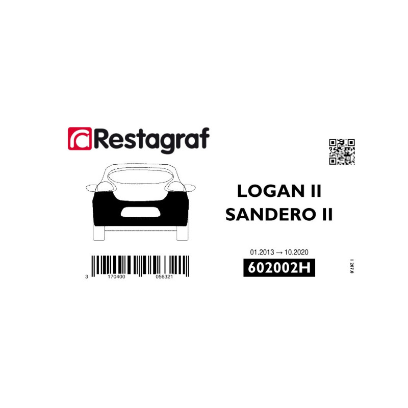 Bevestigingsset voor achterbumper LOGAN berline II 01.2013 → 10.2020 / SANDERO II 01.2013 → 10.2020