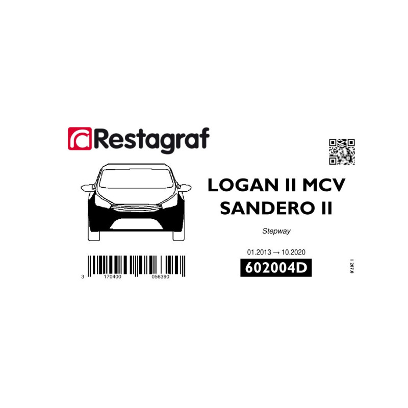 Bevestigingsset voor voorbumper LOGAN II MCV / SANDERO STEPWAY 01.2013 → 10.2020