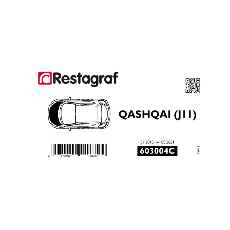Bevestigingsset voor motorkap QASHQAI II (Phase 1-2) Zie datum 07.2016 → 05.2021