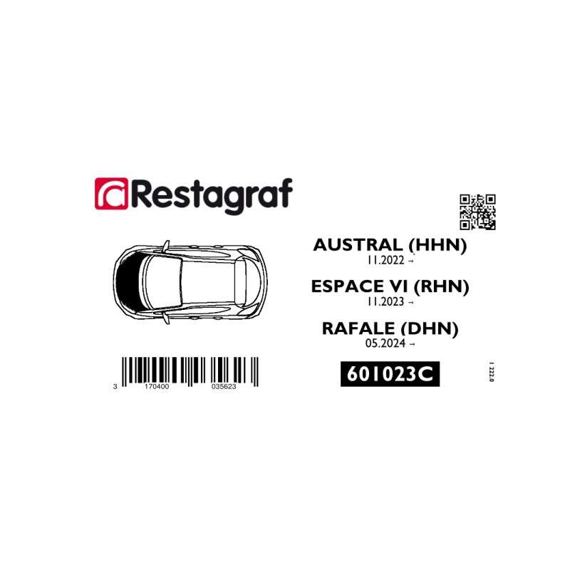 Fasteners kit for bonnet AUSTRAL 11.2022 →  / ESPACE VI 11.2023 →