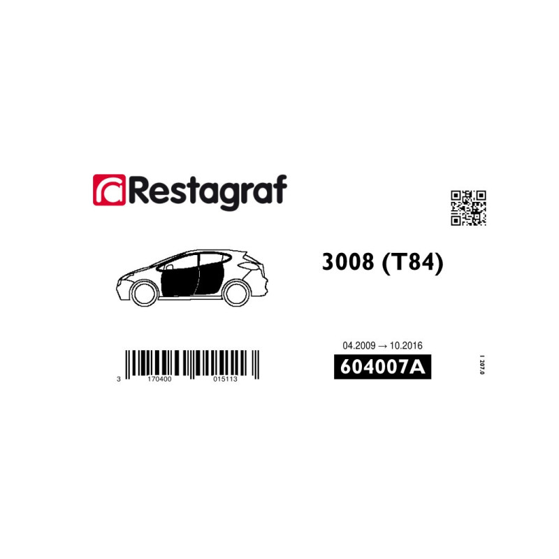 Fasteners kit for doors  3008 All versions 04.2009 → 10.2016
