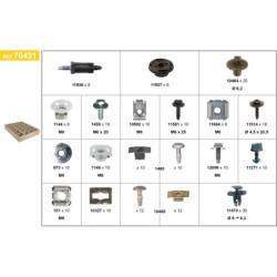 ASSORTMENT TRAY OF UPPER AND UNDER ENGINE COVERING FASTENERS CITROËN-PEUGEOT TYPE