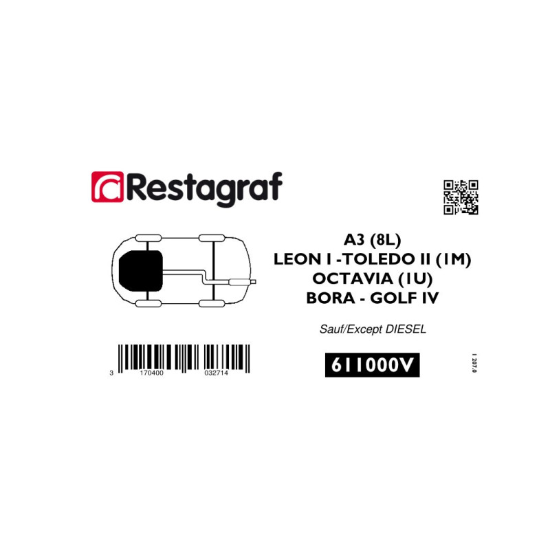 Fasteners kit for petrol engine undercover mudguard A3 (8L) / LEON/TOLEDO (1M) / OCTAVIA (1U) / BORA / GOLF IV