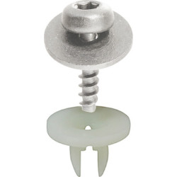 SET OF PAN HEAD WASHER SCREWS Ø  5 X 20 mm WHIT PLASTIC NUTS FOR ENGINE UNDERCOVER MUDGUARD