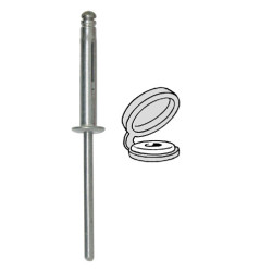 SPREADING RIVET Ø 4 X 25 mm WITH WHITE CHAPO® (UNASSEMBLED) FOR NUMBERPLATE