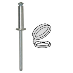 PEELED RIVET Ø 4 X 16 mm WITH WHITE CHAPO® (UNASSEMBLED) FOR NUMBERPLATE