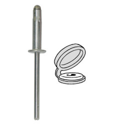 SPREADING RIVET Ø 4 X 17.5 mm WITH WHITE CHAPO® (UNASSEMBLED) FOR NUMBERPLATE