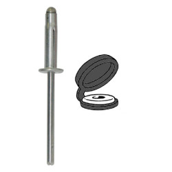 SPREADING RIVET Ø 4 X 17.5 mm WITH BLACK CHAPO® (UNASSEMBLED) FOR NUMBERPLATE