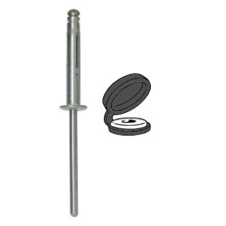 SPREADING RIVET Ø 4 X 25 mm WITH  BLACK CHAPO® (UNASSEMBLED) FOR NUMBERPLATE