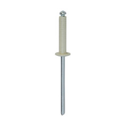 WHITE GROOVED RIVET Ø 4 X 20 mm