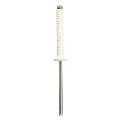 WHITE GROOVED RIVET Ø 4 X 26 mm