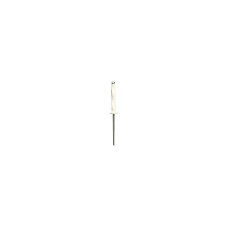 WHITE GROOVED RIVET Ø 4 X 26 mm