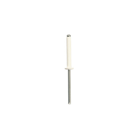 WHITE GROOVED RIVET Ø 4 X 26 mm