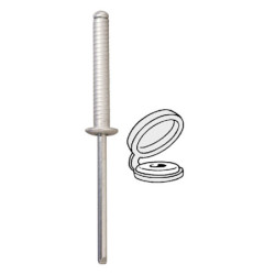 GROOVED RIVET Ø 4 X 26 mm WITH WHITE CHAPO® (UNASSEMBLED) FOR NUMBERPLATE