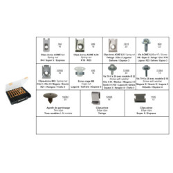 ASSORTMENT BOX OF ENGINE UNDERCOVERING MUDGUARD FASTENERS RENAULT TYPE