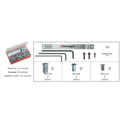 COFFRET D'ASSORTIMENT D' ÉCROUS À SERTIR ALUMINIUM ET OUTILS DE POSE M4-0.70 → M6-1.00