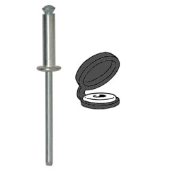 RIVET ÉPANOUI Ø 4 X 16 mm AVEC CHAPO® NOIR (NON ASSEMBLÉ) POUR PLAQUE D'IMMATRICULATION