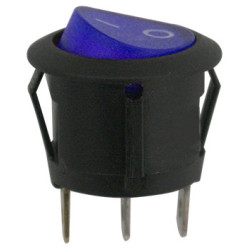 INTERRUPTEUR À BASCULE Ø 20 mm 12 V - 15A / 3 BROCHES LUMINEUX BLEU