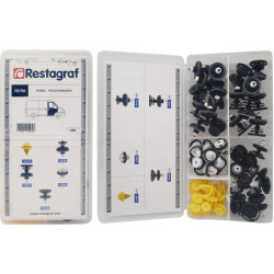MINI-COFFRET D'ASSORTIMENT D'AGRAFES DE PANNEAUX TYPE VU FORD - VOLKSWAGEN