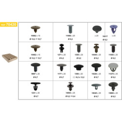 ASSORTMENT TRAY OF TRIM CLIPS RENAULT TYPE