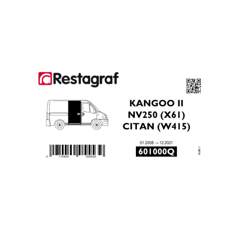 Bevestigingsset voor schuifdeuren KANGOO II VAN 01.2008 → 03.2022/ NV250 VAN 12.2019→ 12.2021 / CITAN W415 VAN 02.2013 → 12.2021