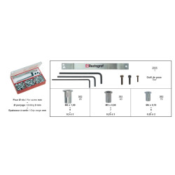 ASSORTMENT BOX OF STEEL CRIMPING NUTS AND LAYING TOOLS M4-0.70 → M6-1.00