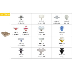 ASSORTMENT TRAY OF MOULDING CLIPS RENAULT TYPE