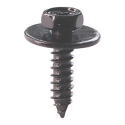 BLACK ZINC PLATED HEXAGON HEAD SELF TAPPING SCREW WITH WASHER Ø 5 x 20 mm