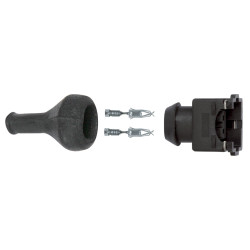2-PIN CONNECTOR MET TERMINALS (0,5 → 1 mm²) IN SET VOOR SENSOR EN INJECTOR